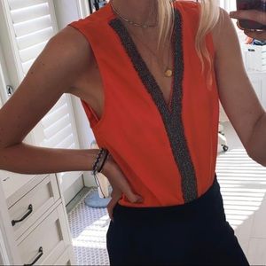 Sleeveless Francesca’s Blouse with Stone Detail